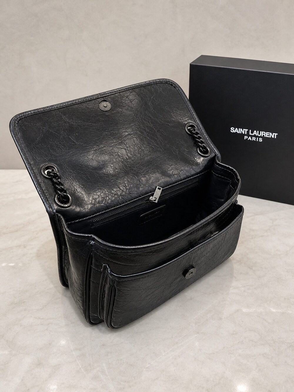 Yves Saint Laurent Niki Medium Black Leather Shoulder Bag - Picture 5 of 5